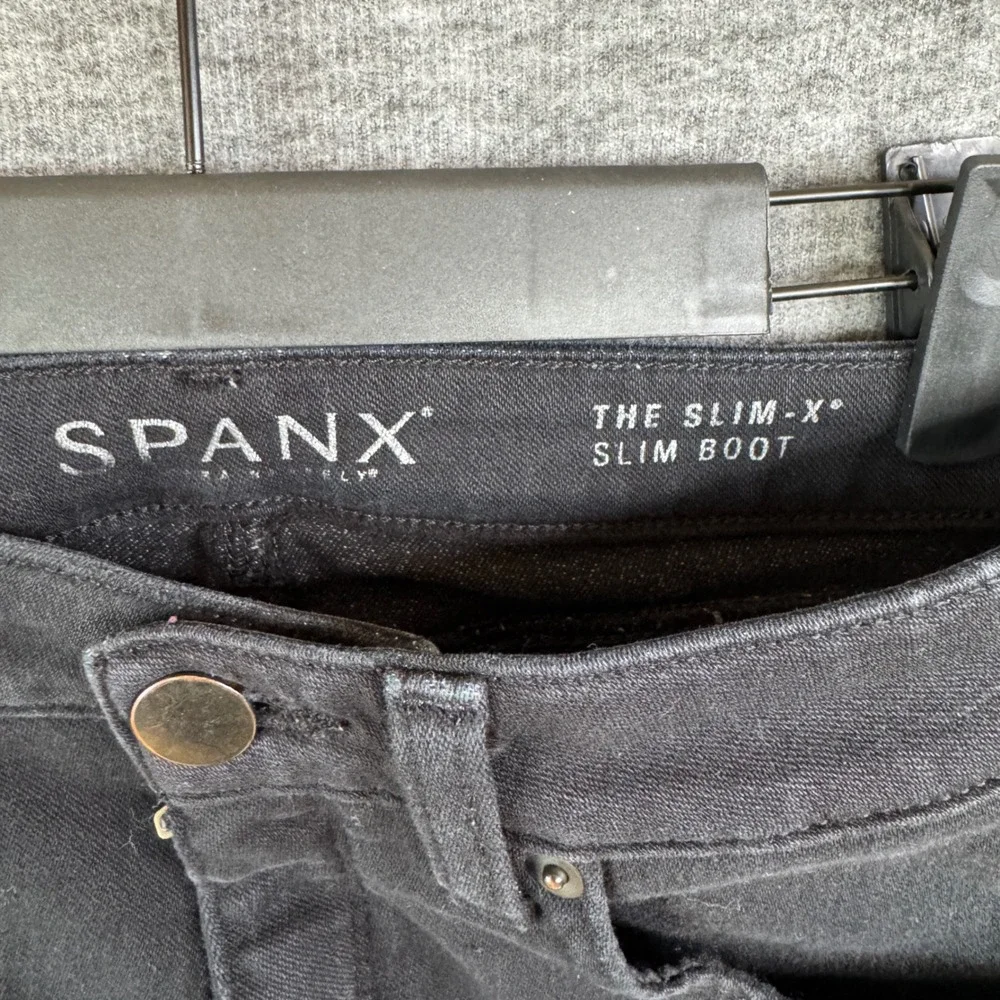 SPANX The Slim-X Slim Boot Black Bootcut Denim Pants‎ Jeans Size 26